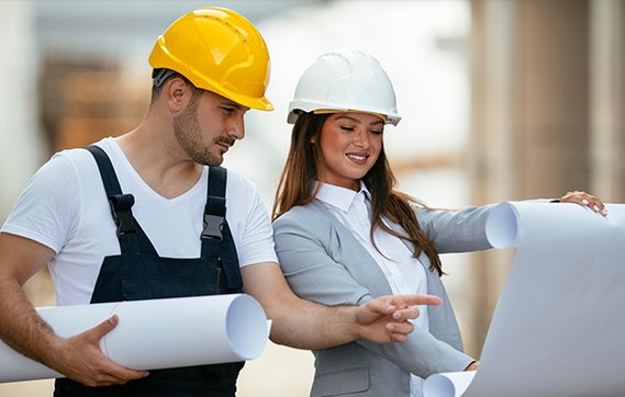 Boundary surveyor marking property boundary corners in Coimbatore
